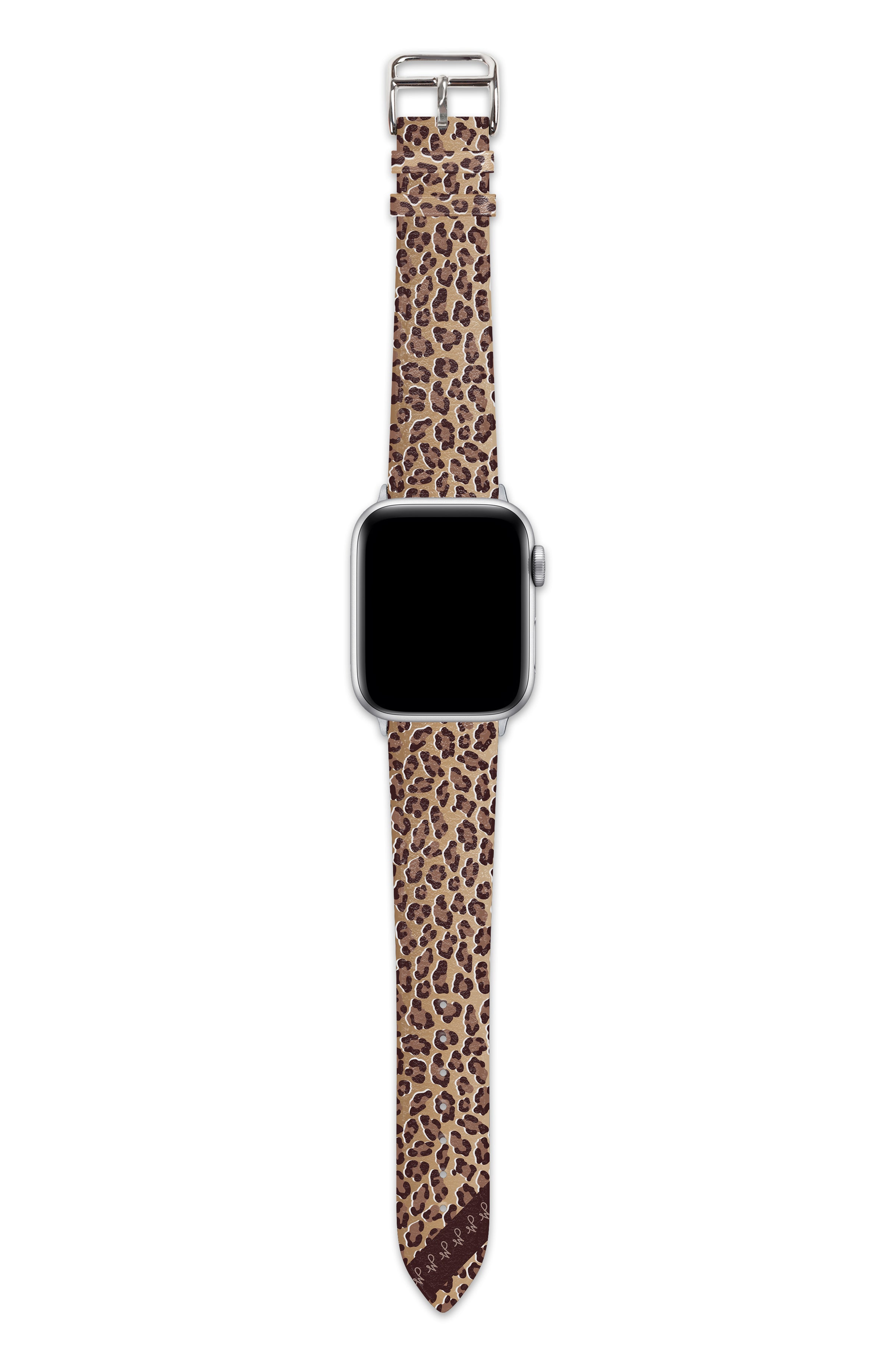 Thick Leather Apple Watch Band / Leopard or Cheetah Print / 