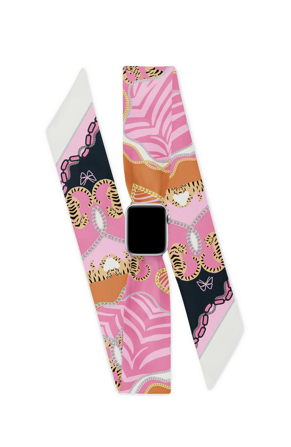 TIGRE ROSE APPLE WATCH SCARF BAND (CONNECTORS INCLUDED)