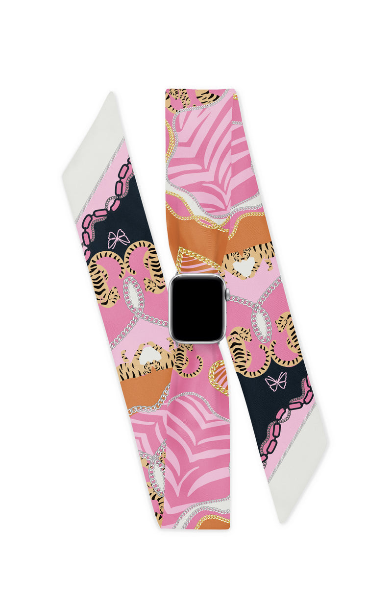 TIGRE ROSE APPLE WATCH SCARF BAND (CONNECTORS INCLUDED)