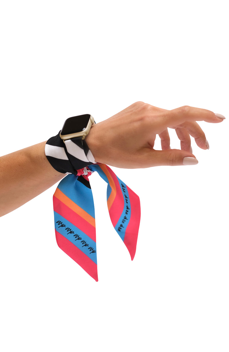 ATOMIC PINK APPLE WATCH SCARF BAND (CONNECTORS INCLUDED)