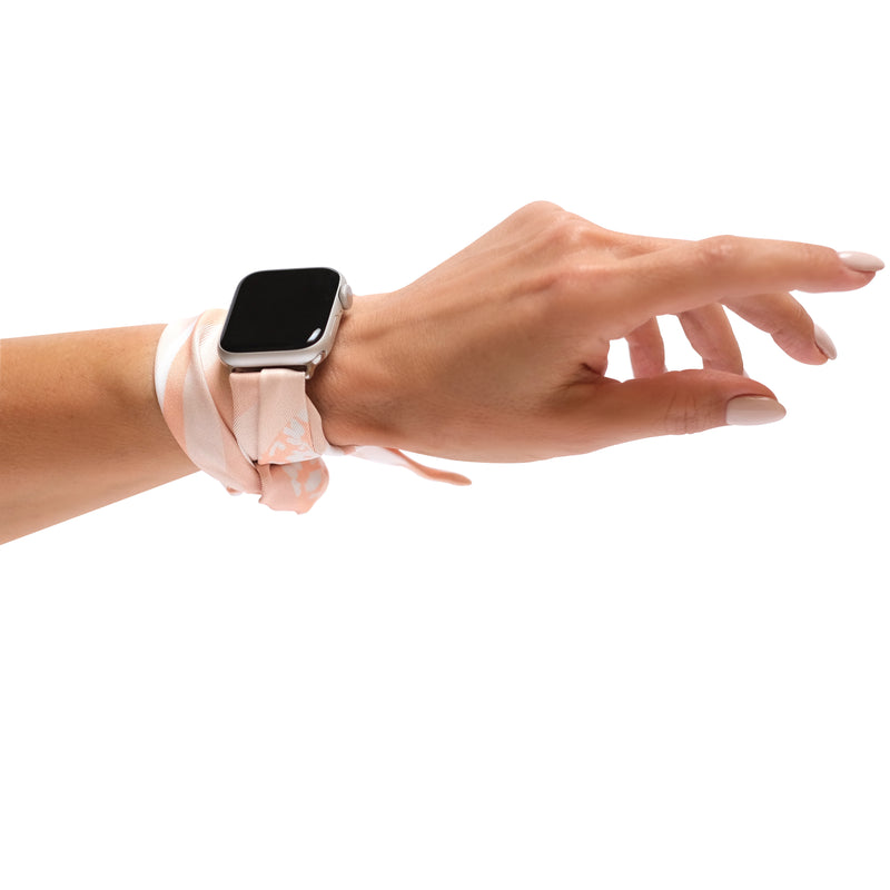 CHAMPAGNE BLOSSOM APPLE WATCH SCARF BAND (CONNECTORS INCLUDED)