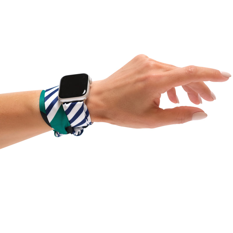 BLACK BLOSSOM APPLE WATCH SCARF BAND (CONNECTORS INCLUDED)